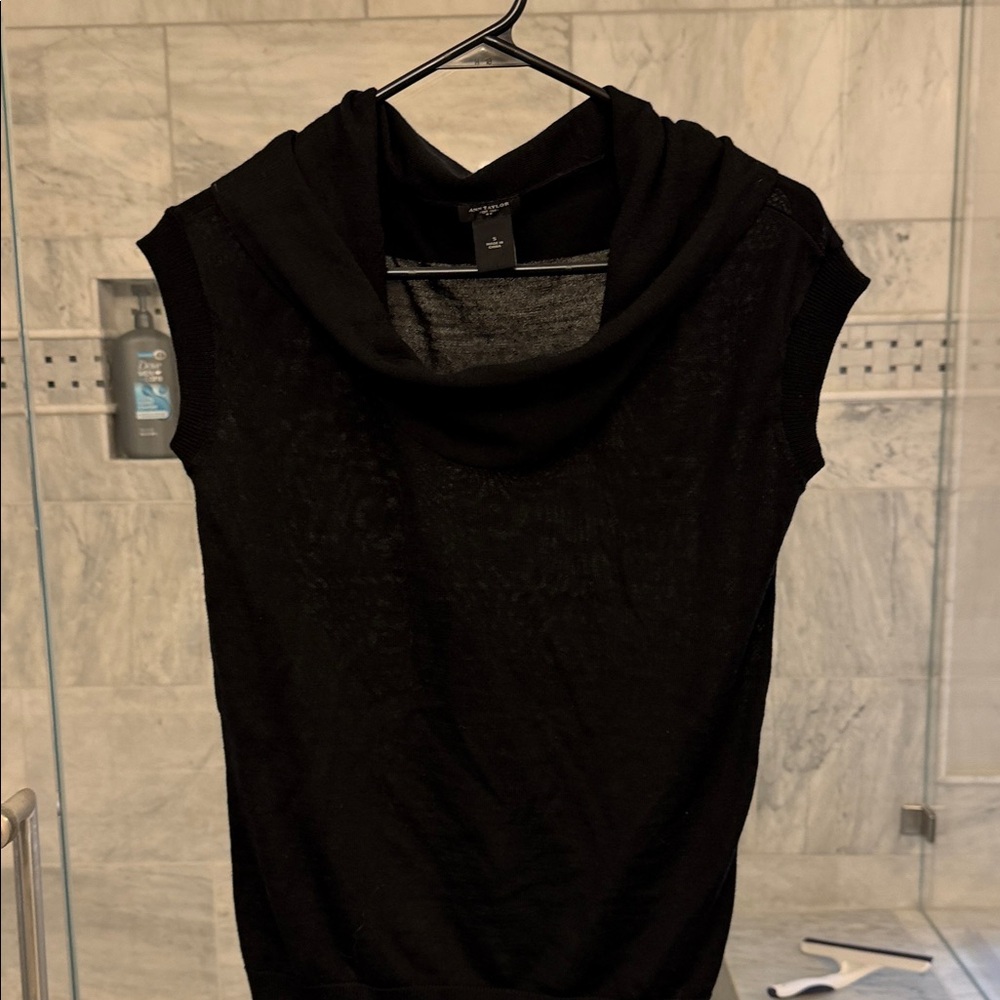 Ann Taylor Factory Black Cowl Neck Sweater